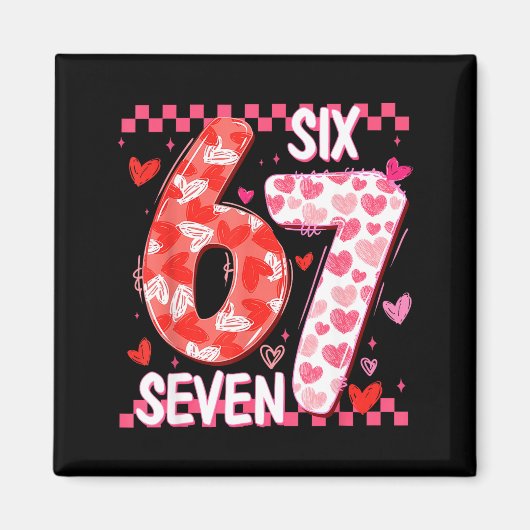 Aimant Preppy Retro Coquette Bow 6 7 Six Seven Love Valen (Devant)