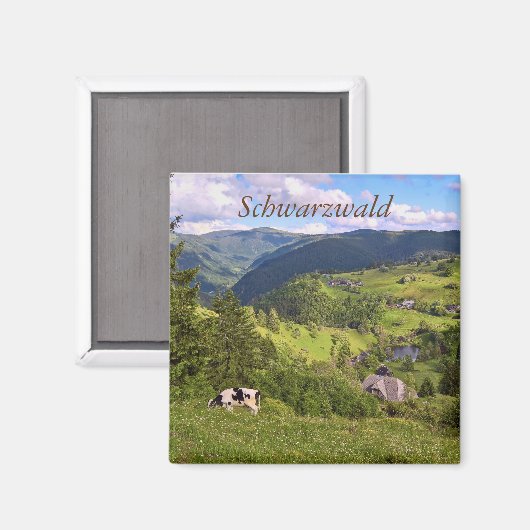 Aimant prés verts et une vache avec vue panoramique (Recto/Verso)