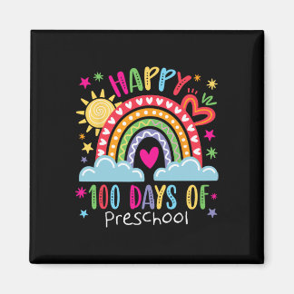 Aimant Preschool Teacher Girls Kids Rainbow 100 Days Of S