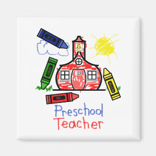 Aimant préscolaire de professeur - école et