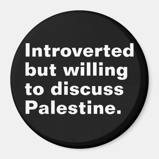 Aimant Présenté mais disposé à discuter de la Palestine (Devant)