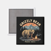 Aimant Préserver et protéger l'ours grizzli (Recto/Verso)