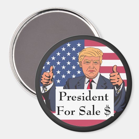 Aimant Président à Vendre (Recto/Verso)