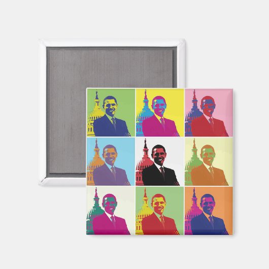 Aimant Président Obama Pop Art (Recto/Verso)