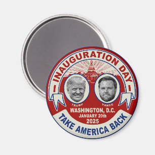 Aimant Président Trump JD Vance Jour d'investiture Souven