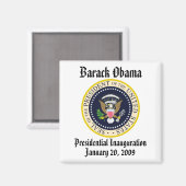 Aimant PRÉSIDENTE OBAMA Inauguration Commémoration (Recto/Verso)