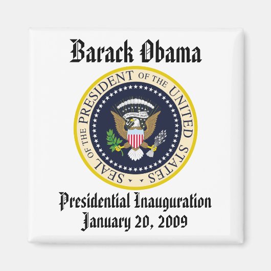 Aimant PRÉSIDENTE OBAMA Inauguration Commémoration (Devant)