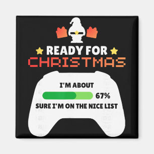 Aimant Prêt pour le gamer de Noël 67 Mème garçons filles