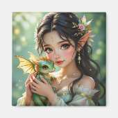 Aimant Pretty Elven Fairy & Dragon Ethereal (Devant)