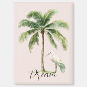 Aimant Pretty Peach Tropical Palm Tree Bird (Recto)