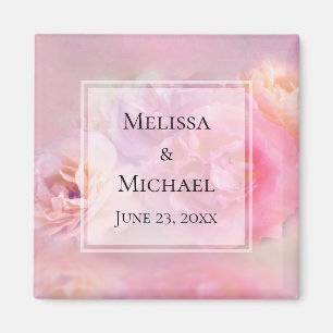 Aimant Pretty Pink Carnations Save the Date Wedding