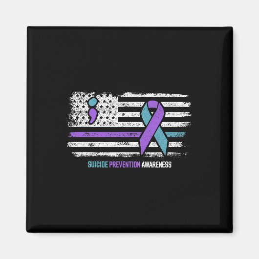 Aimant Prévention du suicide drapeau américain Sensibilis (Devant)