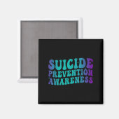 Aimant Prévention du Suicide Sensibilisation Groovy Turqu (Recto/Verso)
