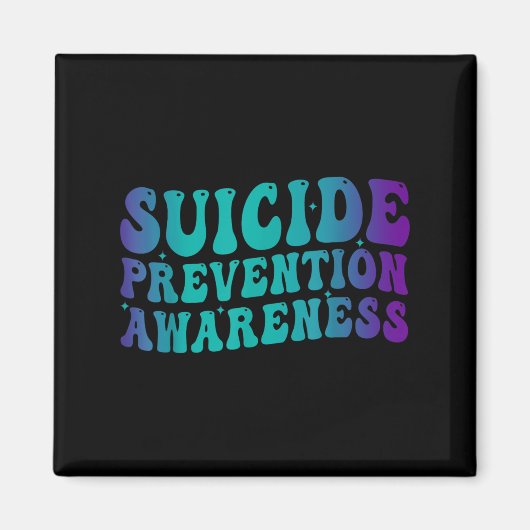 Aimant Prévention du Suicide Sensibilisation Groovy Turqu (Devant)