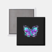 Aimant Prévention du suicide Sensibilisation Turquoise Vi (Recto/Verso)