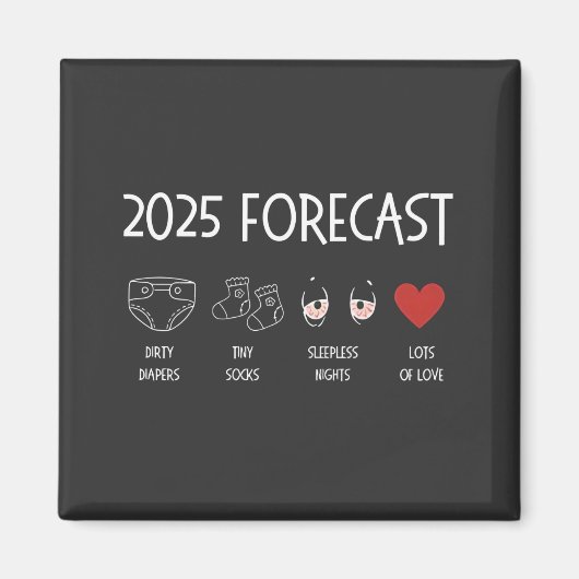 Aimant Prévision 2025 Maman à venir Nouvel An  (Devant)