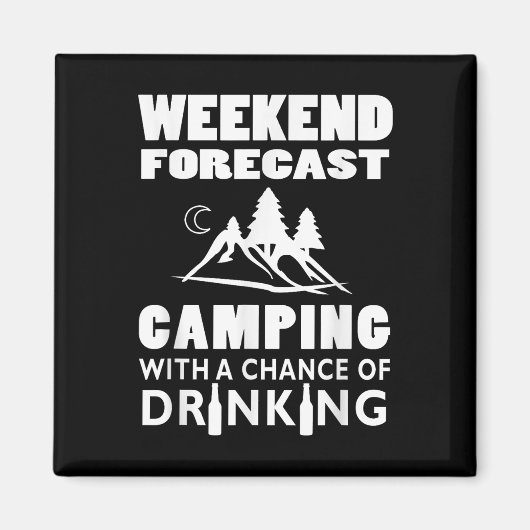 Aimant Prévisions de week-end Camping avec possibilité de (Devant)