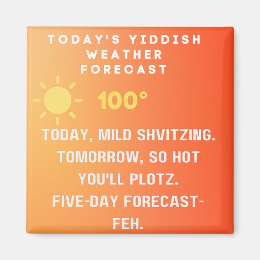 Aimant Prévisions météo en yiddish (Devant)