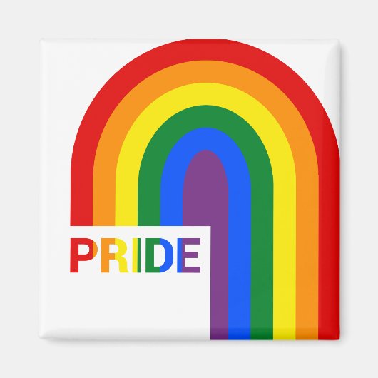 Aimant Pride arc-en-ciel (Devant)