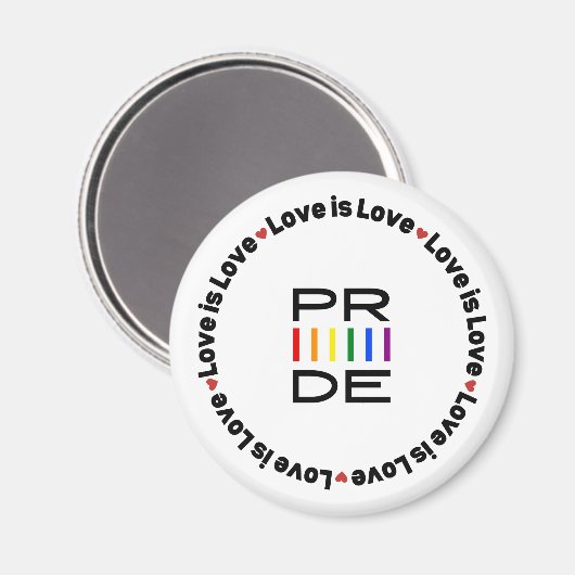 Aimant Pride L'amour est amour Lgbtq+ (Recto/Verso)