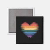 Aimant Pride Rainbows Heart Print LGBT Gay pride (Recto/Verso)