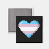 Aimant Pride transgenre Coeur à 8 bits Pixel (Recto/Verso)
