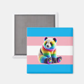 Aimant Pride transgenre Flag with Rainbow Panda (Recto/Verso)