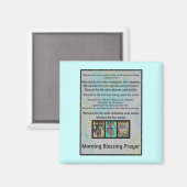 Aimant Prière de bénédiction du matin juif Batik Hamsa Ma (Recto/Verso)