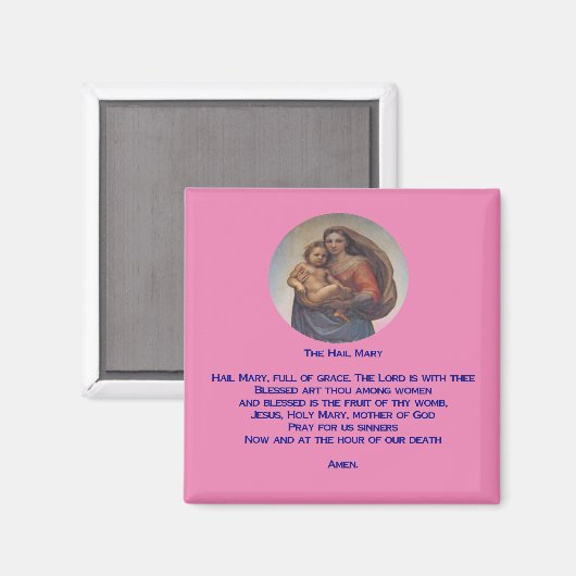 Aimant Prière de Hail Mary (Recto/Verso)