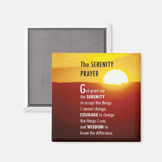 Aimant Prière de sérénité 1 (Recto/Verso)