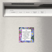 Aimant prière de sérénité avec fleurs rose et bleue (In Situ (Lave-vaisselle))