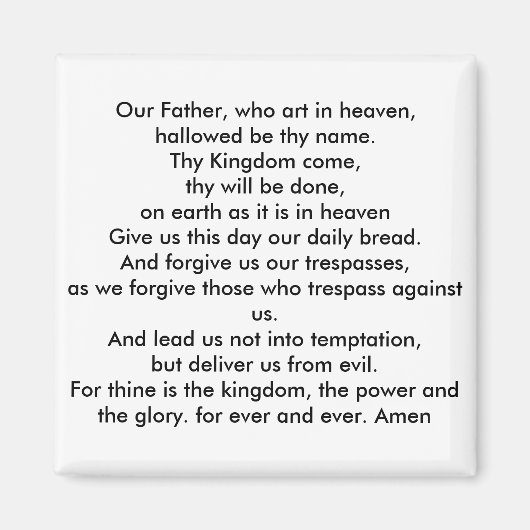 Aimant Prière des seigneurs (Devant)