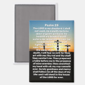 Aimant Prière du coucher du soleil 3 Croix Psaume 23 (Recto/Verso)