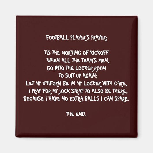 AIMANT PRIÈRE DU JOUEUR DE FOOTBALL (Devant)