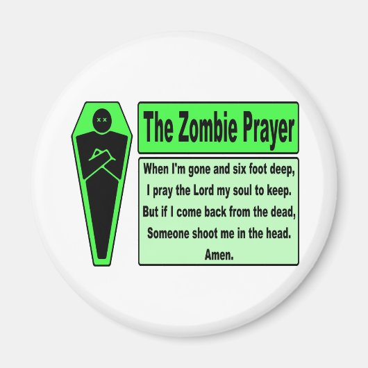 Aimant Prière Zombie 2 (Devant)