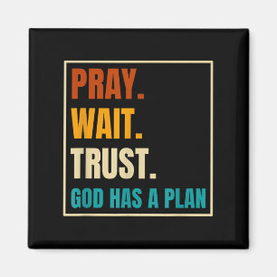 Aimant Priez Attendre Confiance Dieu A Un Plan Vintage Ch
