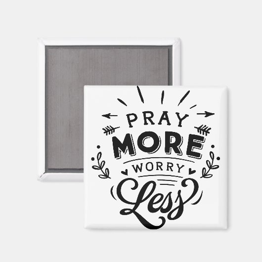 Aimant Priez Plus de souci Moins (Recto/Verso)