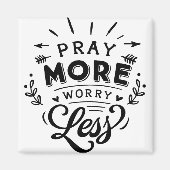 Aimant Priez Plus de souci Moins (Devant)