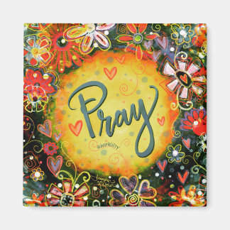 Aimant Priez Plutôt Amusant Colorful Floral Inspirivity