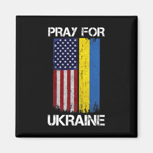 Aimant Priez pour l'Ukraine États-Unis Drapeau de l'Ukrai