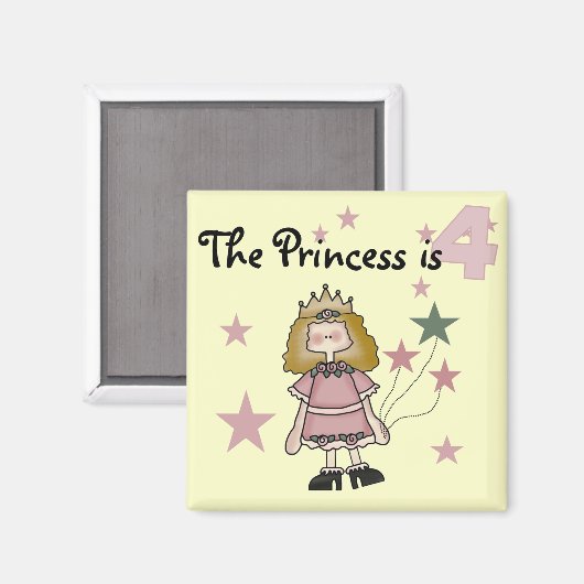 Aimant Princess 4th Birthday Tshirts et cadeaux (Recto/Verso)