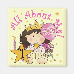 Aimant Princess All About Me 1st Birthday Tshirts