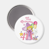 Aimant Princesse 4e anniversaire (Recto/Verso)