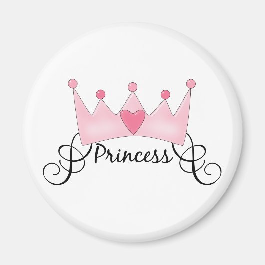 Aimant Princesse Avec Couronne - Personnalisable (Devant)