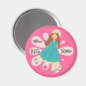 Aimant Princesse Big Soeur Cheveux Brown (Recto/Verso)