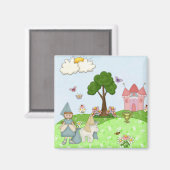 Aimant Princesse - cheveux Brown (Recto/Verso)