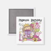 Aimant Princesse de fête 2e anniversaire Tshirts et cadea (Recto/Verso)