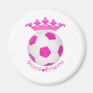 Aimant Princesse de football, balle de football rose