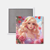 Aimant Princesse de printemps (Recto/Verso)
