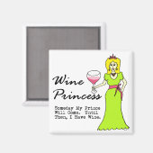 Aimant Princesse des Vins "Un Jour Mon Prince Viendra..." (Recto/Verso)